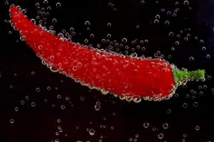 Hot pepper under water
