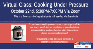 Cover photo for Virtual Class: Cooking Under Pressure