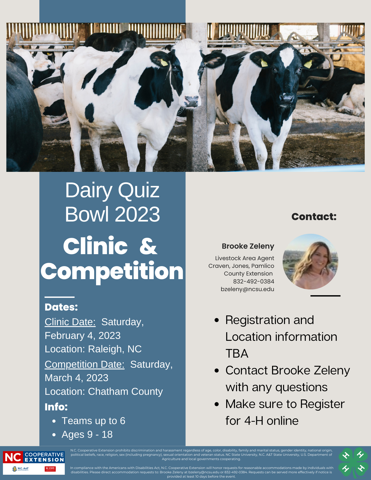 Dairy Quiz Bowl Update N.C. Cooperative Extension